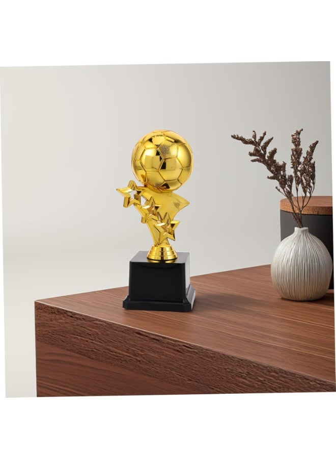 كأس جائزة كرة قدم ذهبي بتصميم نجوم وقاعدة سوداء - تمثال تذكاري للبطولات والمسابقات الرياضية والمدرسية - مقاس متوسط - Image 4